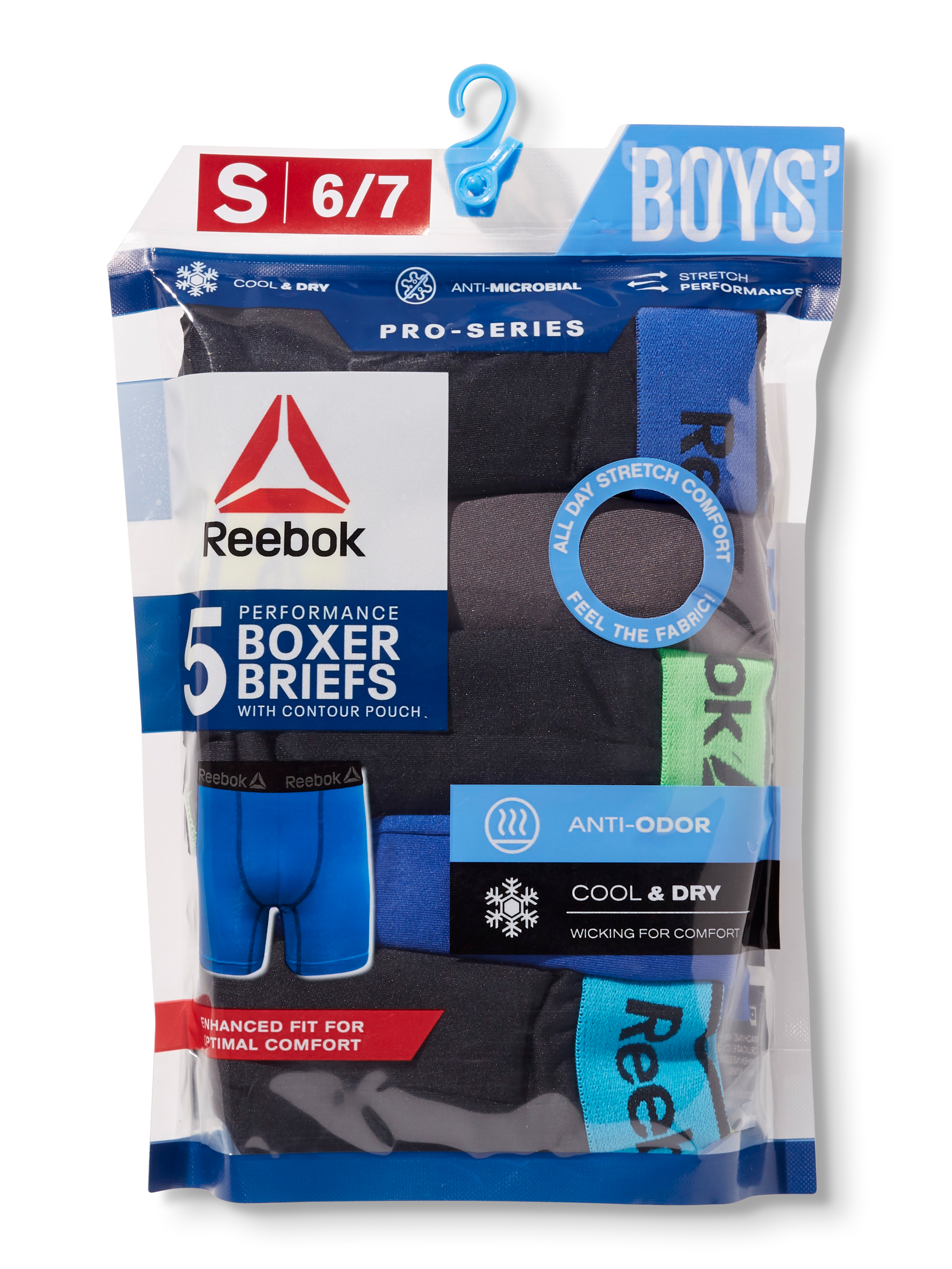 Reebok Boys' Performance Boxer Briefs, 5 Pack, Sizes S-XL - image 3 of 6