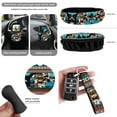 thumbnail image 7 of Uorisanigo Front and Back Seat Covers with Car Steering Wheel Wrap Seat Belt Pad Coasters Car Trash Bag Hanging Air Vent Storage Box Rearview Mirror Cover Keychain Set of 15, Aztec Highland Cow, 7 of 7