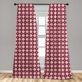 thumbnail image 4 of Ambesonne Geometric Curtains, Plaid Like Square Pattern, Pair of 28"x63", Blush Dark Coral Plum, 4 of 5