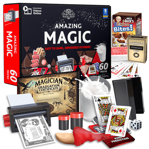Amazing Magic Kit for Kids 8-12 – 60 Easy Tricks Video | Magic Set for Beginners & Magic Toys