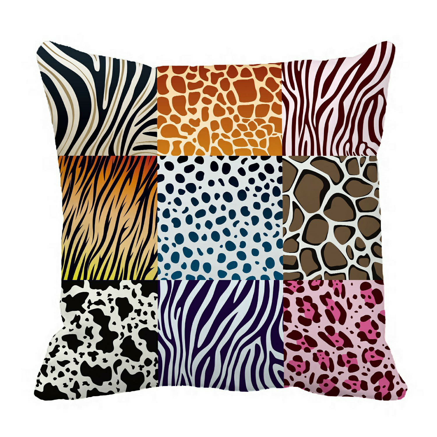 Soft Animal Print Zebra Leopard Polyester Deco Throw Pillow Case Cushion Cover 