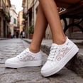 thumbnail image 6 of CHICVOMEY Sneakers for Women Fashion Thick Soled Lace Up Breathable Tennis Shoes Lightweight Comfortable for Summer Walking Work Beach Casual, 6 of 7