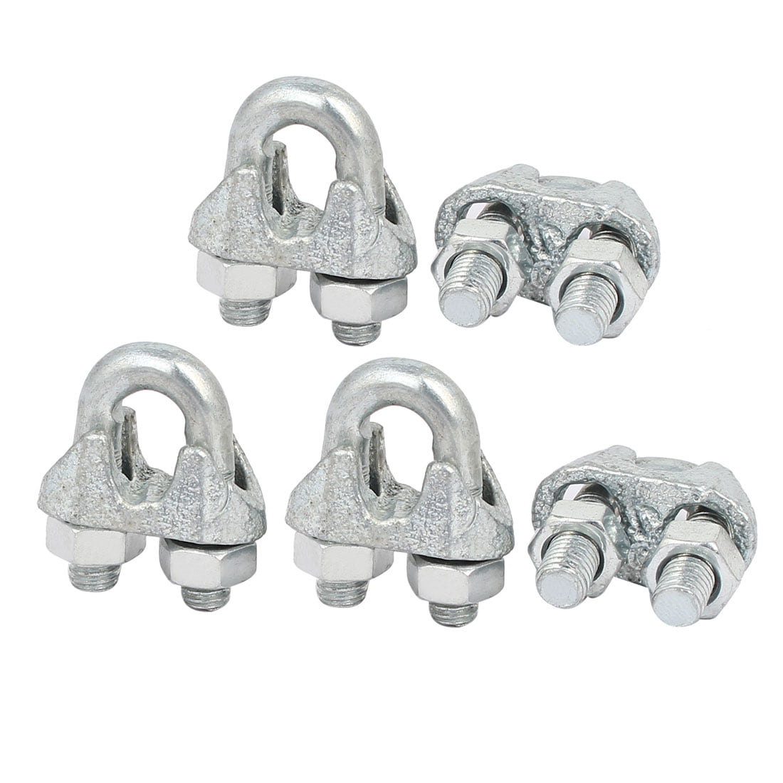M5 5mm 3/16" Metal Wire Rope Saddle Cable Clamps Clips 20PCS Silver Tone 709874264470 