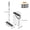 13in grey mop + bucket + 4 grey fiber cloths, variant on Flat Mop and Bucket Set with Wringer, Long Handle, Washable Microfiber Pads, Hands-Free Floor Cleaning System for Hardwood, Tile, Windows, Kitchen and Bathroom