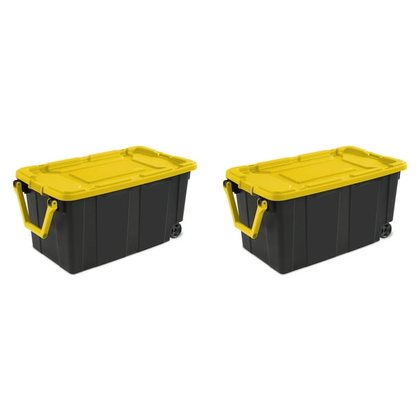 Sterilite Plastic 40 Gallon Wheeled, Rolling Storage Containers Wheels