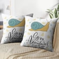 thumbnail image 3 of LALILO Throw Pillow Covers Go Cute Card With Snail And Lettering Cushion Cover 18" x 18", 2 Pack, 3 of 6