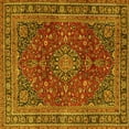 thumbnail image 1 of Ahgly Company Indoor Square Medallion Yellow Traditional Area Rugs, 5' Square, 1 of 4