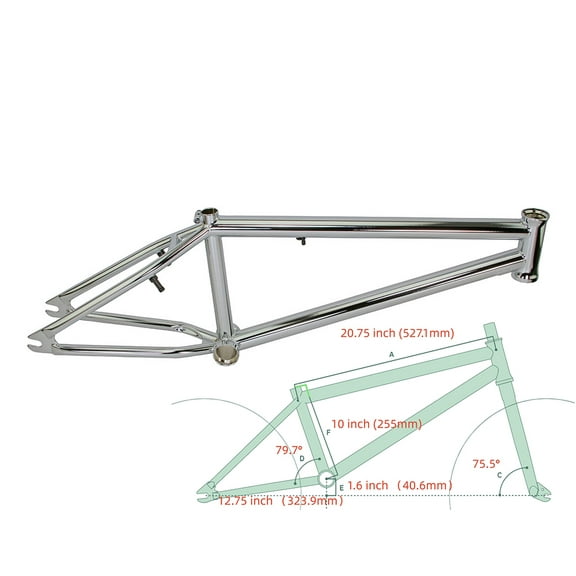 Bike 20 Freestyle Chromoly Frame Chrome.