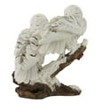 thumbnail image 3 of Zeckos Pair of Snow Owls on a Branch Statue, 3 of 5