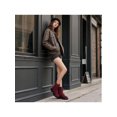 thumbnail image 6 of BLISSFUL STEP Women's Combat Boots Ankle Booties Lace-up Platform Zipper Lug Sole Boots Ankle Boots Burgundy 8, 6 of 8