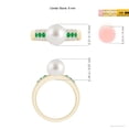 thumbnail image 5 of ANGARA South Sea Cultured Pearl Ring with Emeralds in 14K Yellow Gold for Women | June Birthstone, Birthday, Anniversary, Jewelry Gift for Women | Pearl Ring, 5 of 9