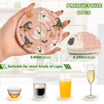 thumbnail image 2 of Yayeee 6 PCS Drink Coasters with Holder Set Woven Absorbent Round Tabletop Hot Pad, Pastel Pink Halloween, 2 of 7