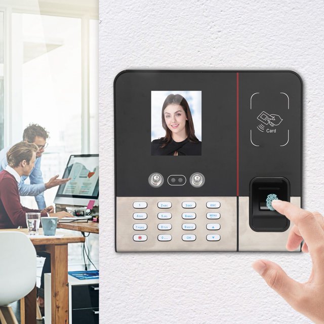 Máquina De Tarjeta De Tiempo, Reconocimiento Facial, Tarjeta De Identificación De Huellas Dactilares, Contraseña, Registrador De Registro De Empleado, 2 Luces Infrarrojas Para