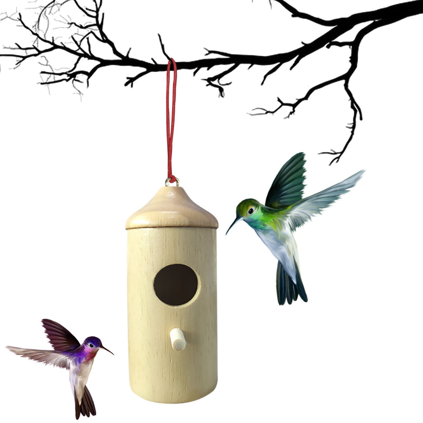 Hummingbird House Wooden Hummingbird House For Outside Hanging ...