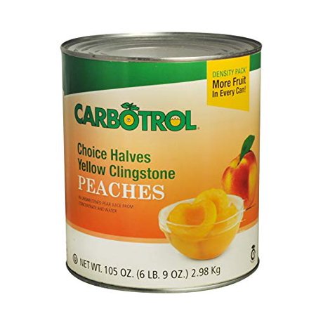 Carbotrol #10 Juice Packed Canned Fruit  Peach Halves (6 - 105oz Cans per Case)