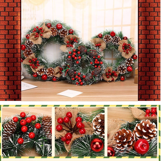Coronas Navideñas XWSHYW Decoraciones Navideñas Colgante de Bayas de Otoño
