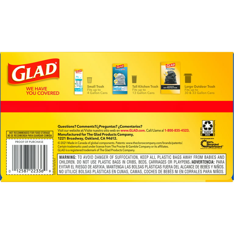Glad Tall Kitchen Drawstring Recycling Bags + Clear Trash Bags - 13 Gallon  - 45ct