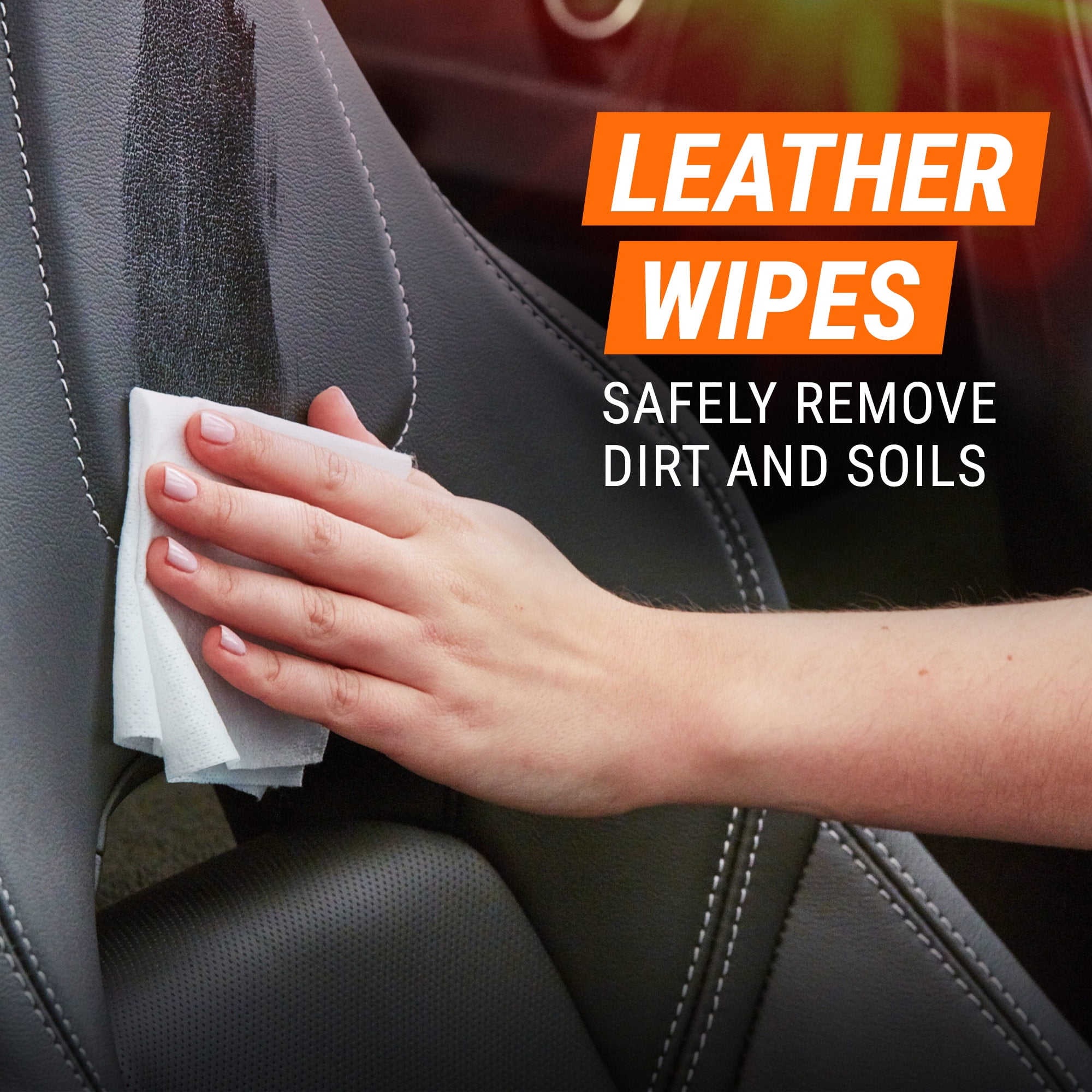 Armor All 18581C Leather Wipes, 8.44 in L, 3.31 in W, Mild, Effective to  Remove: Dirt, Soil, 30-Wipes #VORG7677131, 18581C
