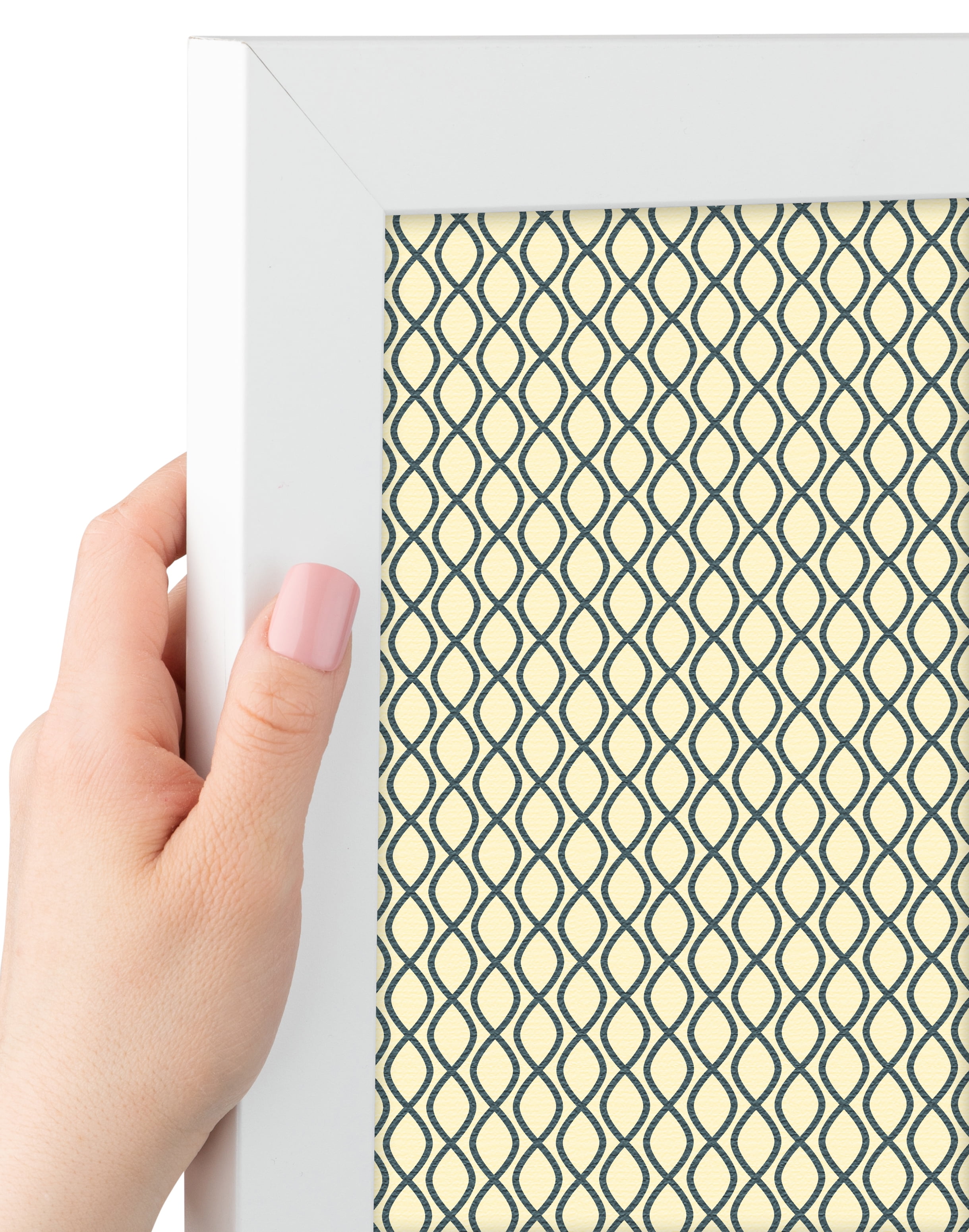 PinPix 16x12 Custom Cork Bulletin Board Yellow And Blue Waves Poster Board Has a Fabric Style Canvas Finish, Framed in Yellow And Blue Waves, by ArtToFrames (PinPix-321)