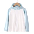 thumbnail image 2 of UACY Girls Quick Dry Long Sleeve Full Zip Hoodie UPF 50+ Light Jacket Athletic Running Sun Protection Hooded Jackets (Light Blue, 8-9 Years), 2 of 4