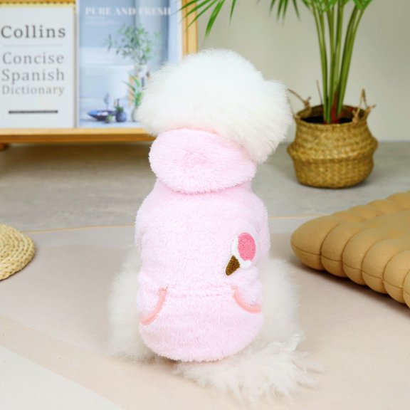 Yidarton Ice Cream Two-legged Velvet Double-sided Cotton Wool Soft Warm Dog Clothes Pet Clothing Autumn And Winter New pink