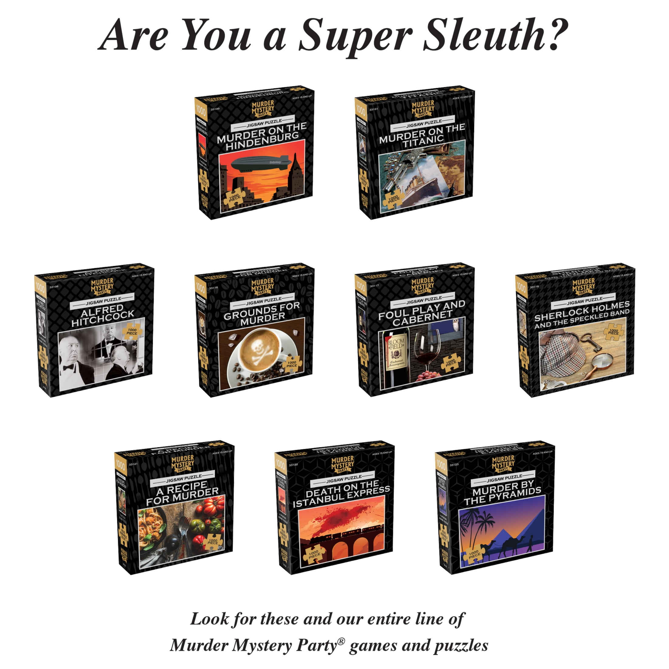 Murder Mystery Party, Classic Mystery Jigsaw Puzzle, Murder by the