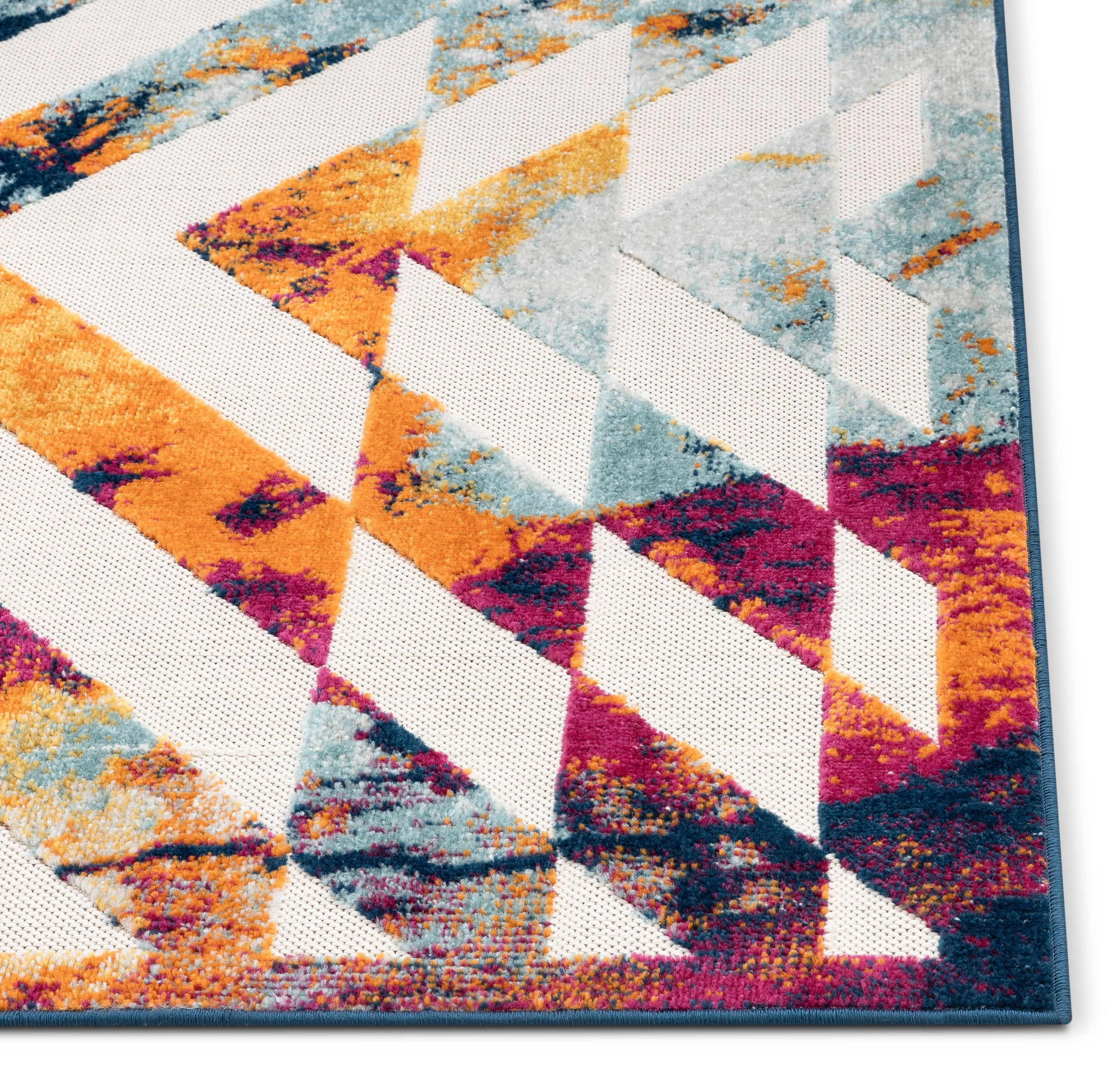 Well Woven Dorado Carmen Geometric Multi 5'3" x 7'3" Indoor/Outdoor High-Low Area Rug