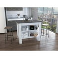 thumbnail image 2 of Delos Kitchen Island, Four Legs, Three Shelves, 2 of 5