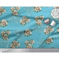 thumbnail image 3 of Soimoi Tissu Poly Georgette Feuilles & Alba Rose Floral Imprimé 1 Yard 42 Pouces de Large, 3 of 3