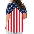 thumbnail image 3 of Virmaxy Womens 4th of July Shirts Independence Day Plus Size V-Neck Short Sleeve T-Shirt Casual Printed Top Short Sleeve V-Neck Top/Shirt Red-4 Xxl, 3 of 5