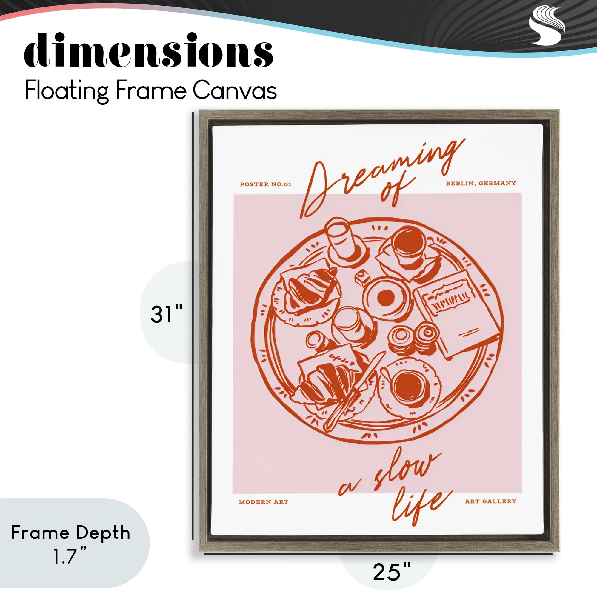 Stupell Industries Dreaming Of A Slow Life Brown Framed Floater Canvas Wall Art, design by The Prints Vibe