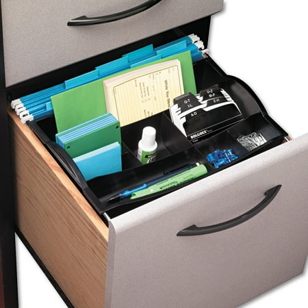 Rubbermaid Desk Accessories - Rubbermaid Hanging Desk Drawer Organizer, Plastic, Black