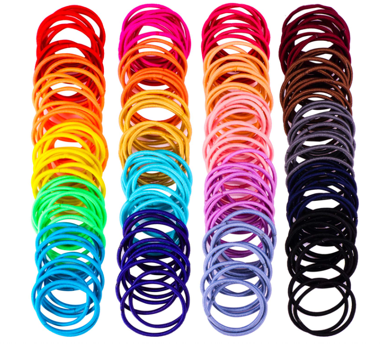 200 Pieces Nometal Hair Elastics Hair Ties Ponytail Holders Hair Bands