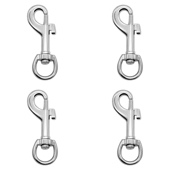 Set of 4 Stainless Steel Locking Carabiner Clip, 3.2'' Heavy‑Duty Swivel Snap Hook, Secure Dog Leash Connector for Medium Large Dogs Walking Training Outdoor Activities