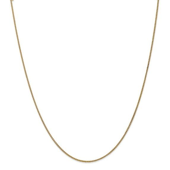 Solid 14k Yellow Gold 1.25mm Spiga Chain Necklace - with Secure Lobster Lock Clasp 24"