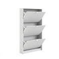 thumbnail image 4 of Pemberly Row 3 Drawer Engineered Wood Shoe Cabinet in White, 4 of 9