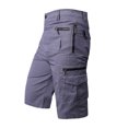 thumbnail image 4 of Abcnature Men's Athletic Shorts, Sports Gym Running Short Pants, Fashion Men's Pocket Zipper Buttons Solid Leisure Time Tooling Shorts, Cargo Casual Hiking Shorts Purple 3XL, 4 of 5