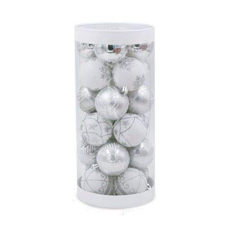 

Snowflake Festival Pendant Silver Barreled Xmas Ornaments Christmas Decoration Ball Painted Ball Christmas Tree Pendant