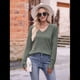 thumbnail image 5 of Camisas de Larga para Mujer, Cuello en V, Blusas Casuales de Otoño, Suéteres Holgados, Túnicas, Ropa de Moda 2025. Verde M, 5 of 9