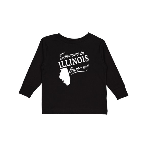 Inktastic Someone in Illinois Loves Me Boys or Girls Long Sleeve Toddler T-Shirt