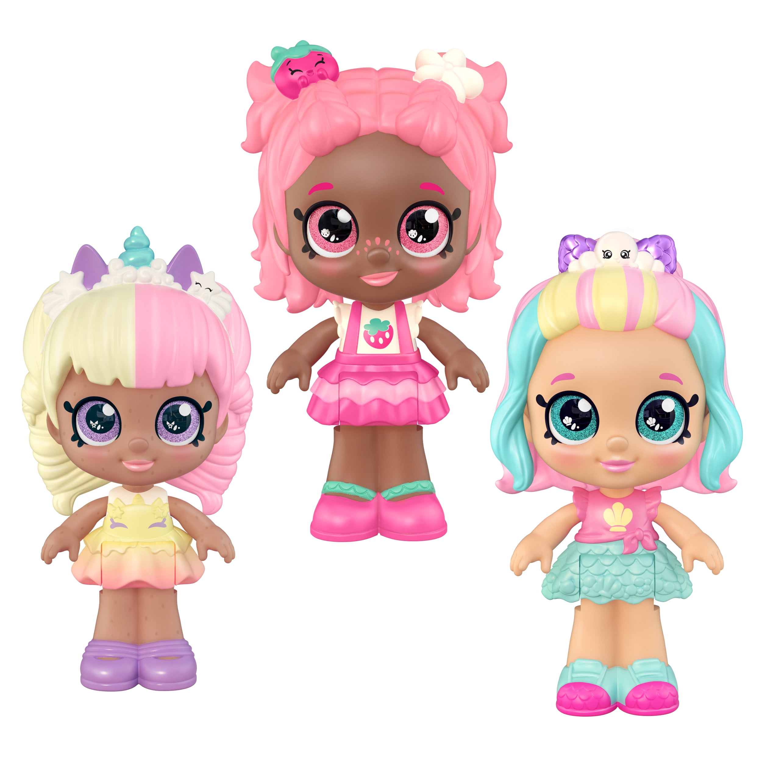 Kindi Kids, Minis Collectible Posable Bobble Head Figurines Mini Besties,  3pc, Preschool, Girls, Ages 3+