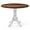 Walnut & White, variant on Round Dining Table for 4, 40 Inch Farmhouse Round Kitchen Table with Heavy-Duty Rubber Wood Frame & Curved Trestle Legs, Mid-Century Rustic Pedestal Table for Home, Dining Room & Living Room
