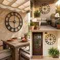 thumbnail image 5 of 24 inch Black Cutout Large Metal Wall Clock, Steampunk Decorative Analog Clocks for Living Room Home Wall Decor, 5 of 7