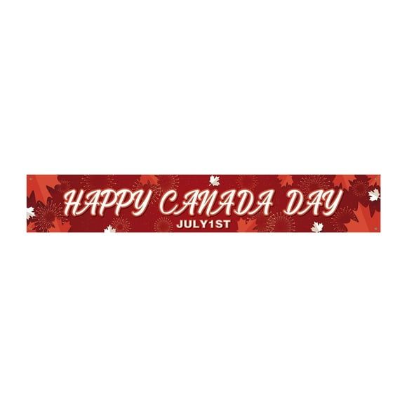 Hearth & Gear Décorations de la Fête du Canada Bannière 50 * 300cm Grandes Décorations Extérieures Intérieures Bannière Feuille d'Érable Rouge Photographie Célébrer le 1er Juillet Décorations de la Fête du Canada Drapeaux de Fête Bannière Feuille de Livre