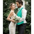 thumbnail image 6 of Vittorio Farina Men's Mint Woven Paisley Vest, Necktie, Bow Tie and Pocket Square Set (White Back), 6 of 42