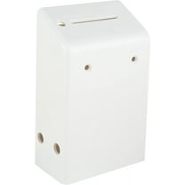 Hard Plastic Charity Donation Boxes or Coin Collection Box, Pre Drilled Holes Wall Mount Ballot Box, 6.1" x 3.9" x 2.2" - Pack of 5 White