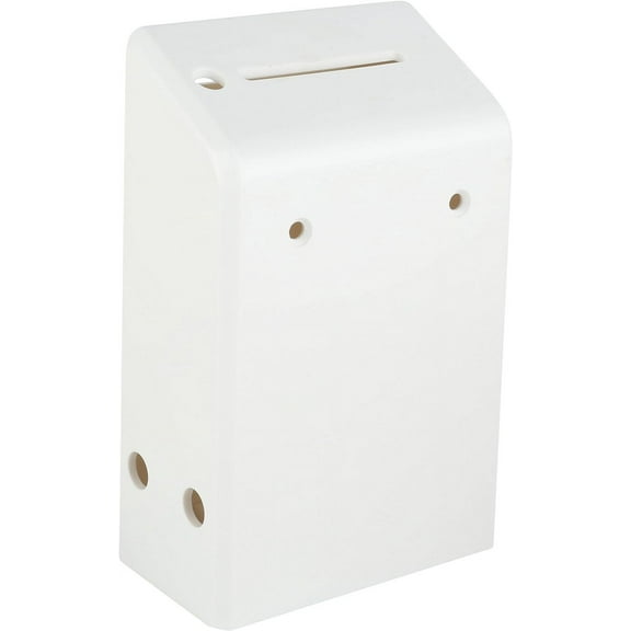 Hard Plastic Charity Donation Boxes or Coin Collection Box, Pre Drilled Holes Wall Mount Ballot Box, 6.1" x 3.9" x 2.2" - Pack of 5 White