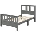 thumbnail image 3 of Wood Platform Bed Frame with Headboard and Footboard Bed Frame Mattress Foundation with Wood Slat Support No Box Spring Needed Easy Assembly (Twin, Gray), 3 of 7