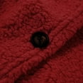 thumbnail image 3 of TIHLMK Cardigan Sweater Coat Women Casual Plus Size Plush Sweater Pockets Outerwear Buttons Cardigan Coat Red, 3 of 8