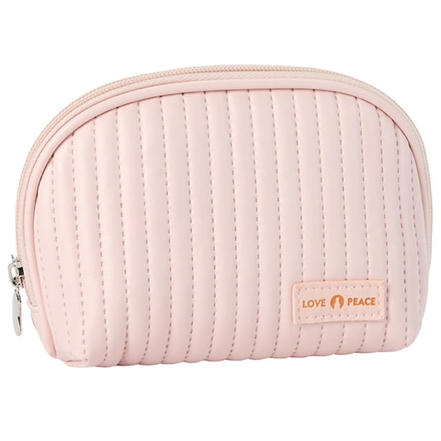 Bolsa de maquillaje kamumanni, bolsa de cosméticos pequeña para monedero, color rosa